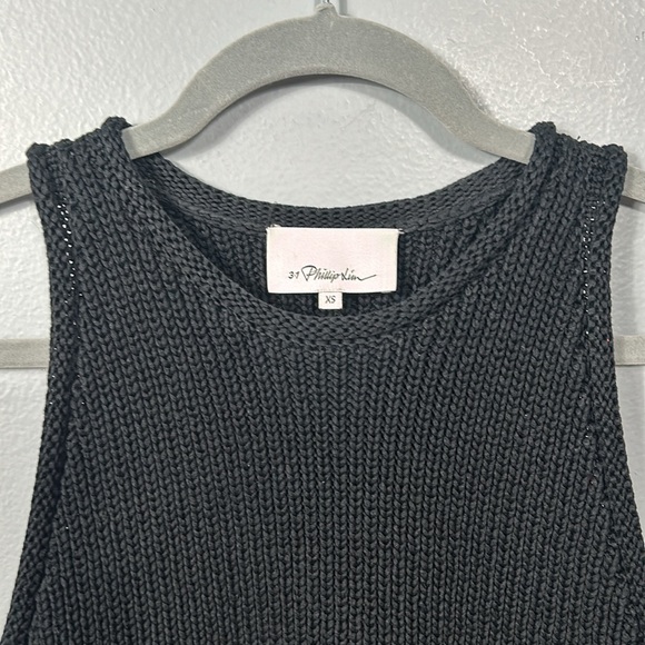 3.1 Phillip Lim Black Sleeveless Knit Rib Stitch Sweater size XS- gently used - Picture 5 of 9